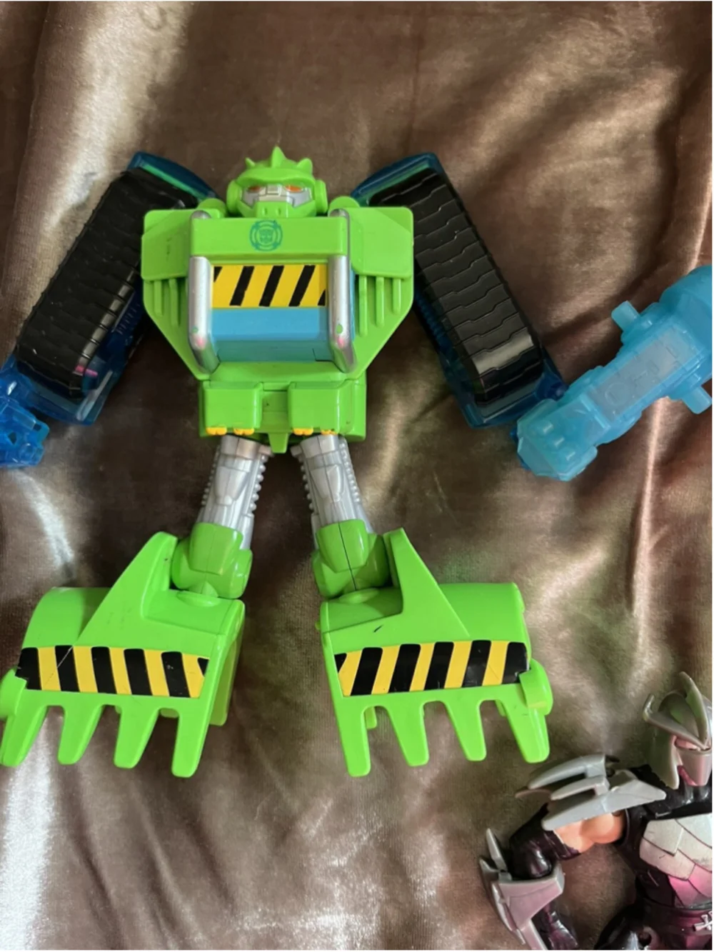 mixed action figure lot Playskool Heroes Transformers Rescue Bots Boulder Green/